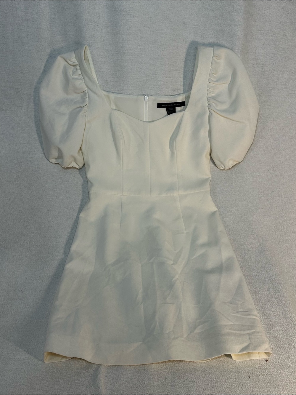 French Connection Cream Puff-Sleeve Mini Dress